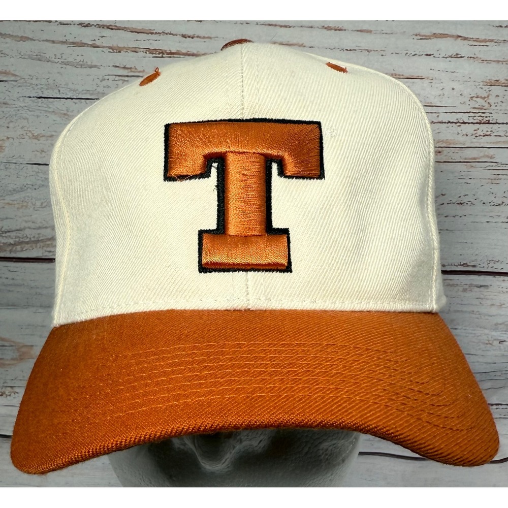 Vintage Nike Team Tennessee Volunteers Hat Cream Orange Fitted 7 1/2 NCAA Vols